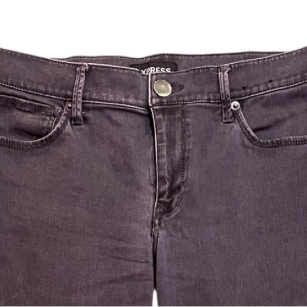 Express Gray Moto Crop Jeans Size 4 - Picture 2 of 6